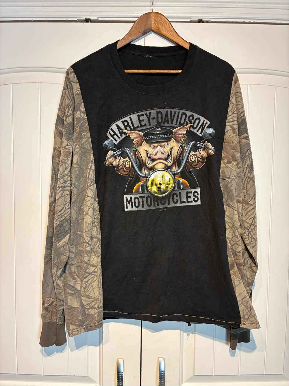 Reworked Harley-Davidson Long Sleeve Shirt Size 4XL